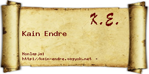 Kain Endre névjegykártya